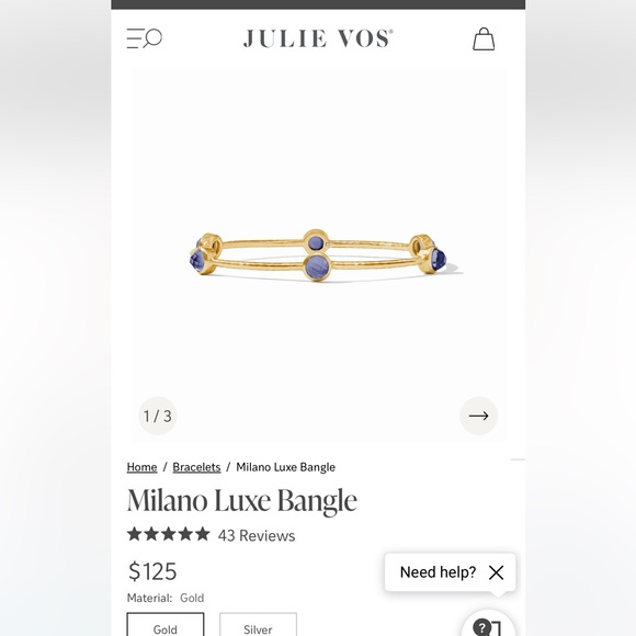 Julie Voss Milano Luxe Gold and Blue Bracelet